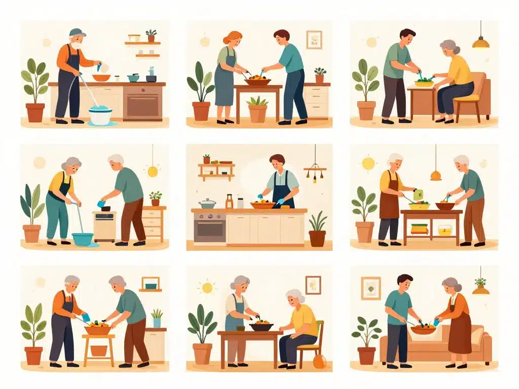 exemple mise en situation advf tâches ménagères et organisation