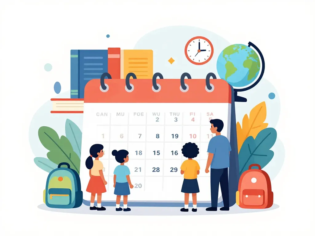 calendrier rentrée scolaire algérie 2024 illustration éditoriale