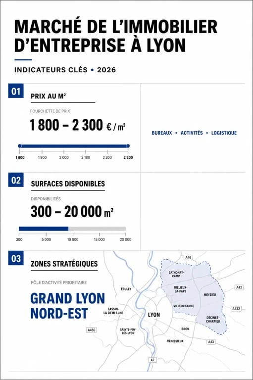 Indicateurs clés du marché immobilier pour l'achat de locaux d'activités à Lyon