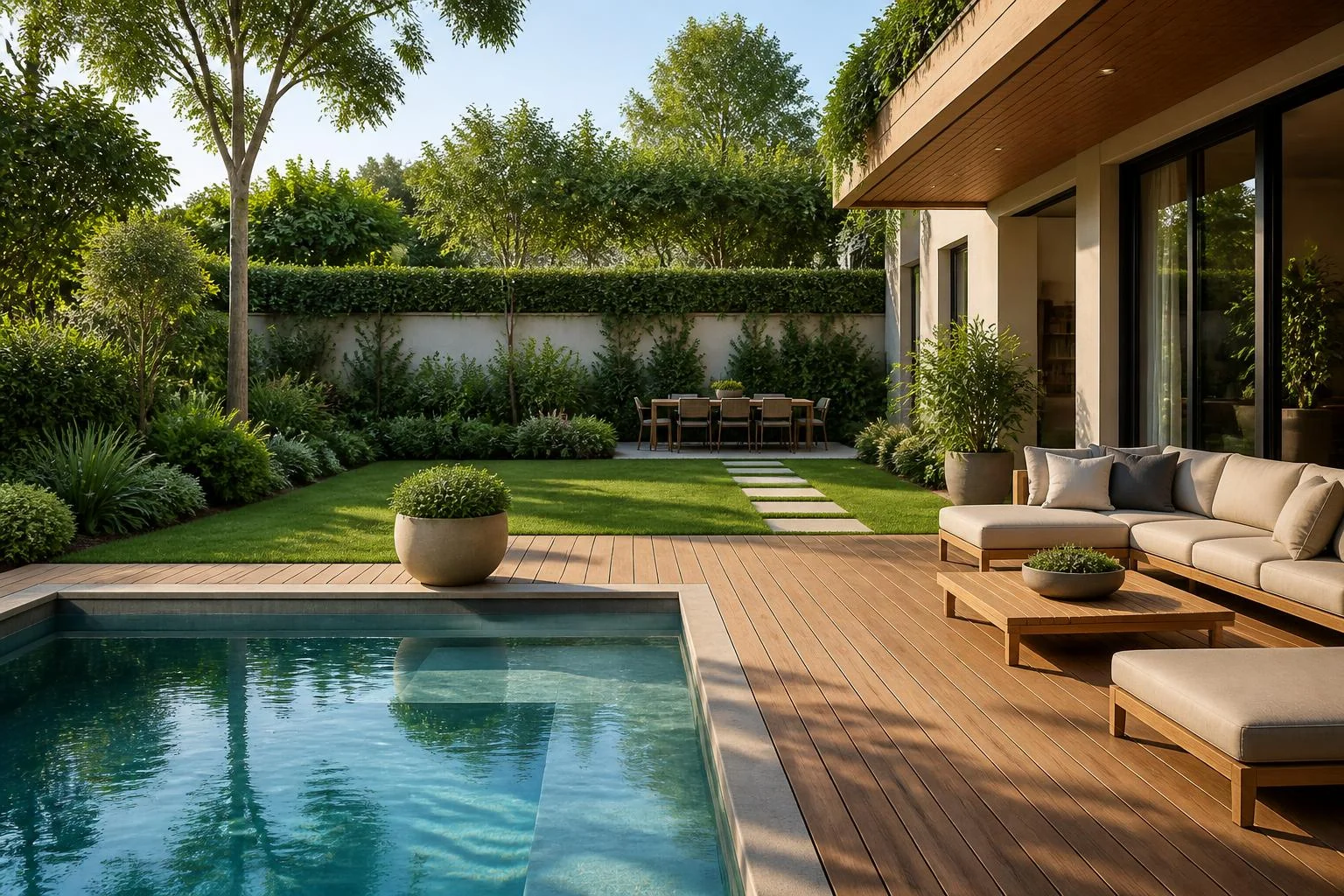 Terrasse, jardin, piscine : valoriser un bien à la revente