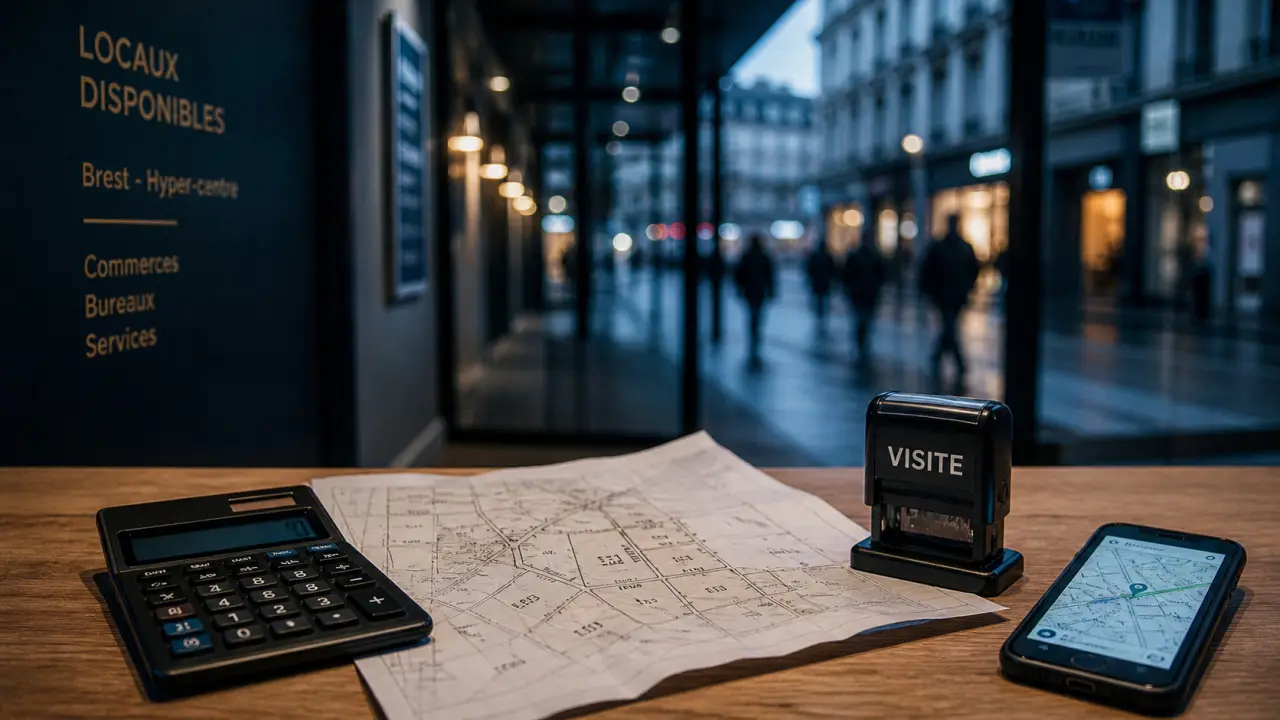 local commercial brest : visite, plan cadastral et smartphone