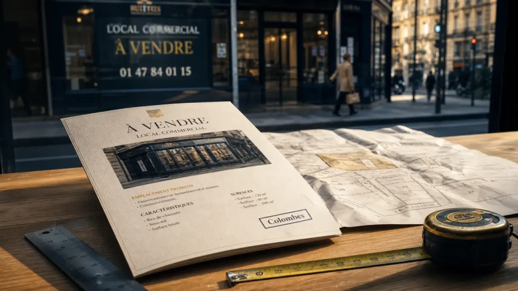 Local commercial colombes : annonce, surface et loyer sur bureau