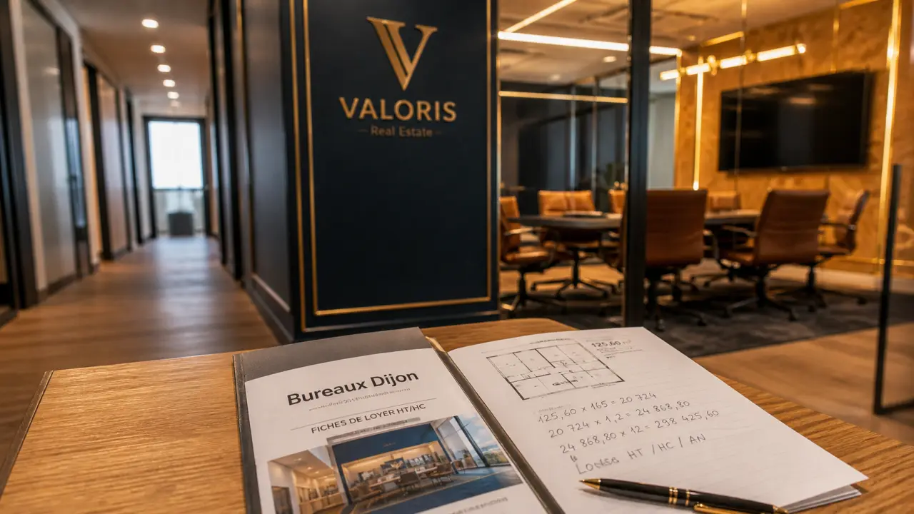 Location bureaux Dijon : bureau et salle de réunion, plan et loyers HT/HC