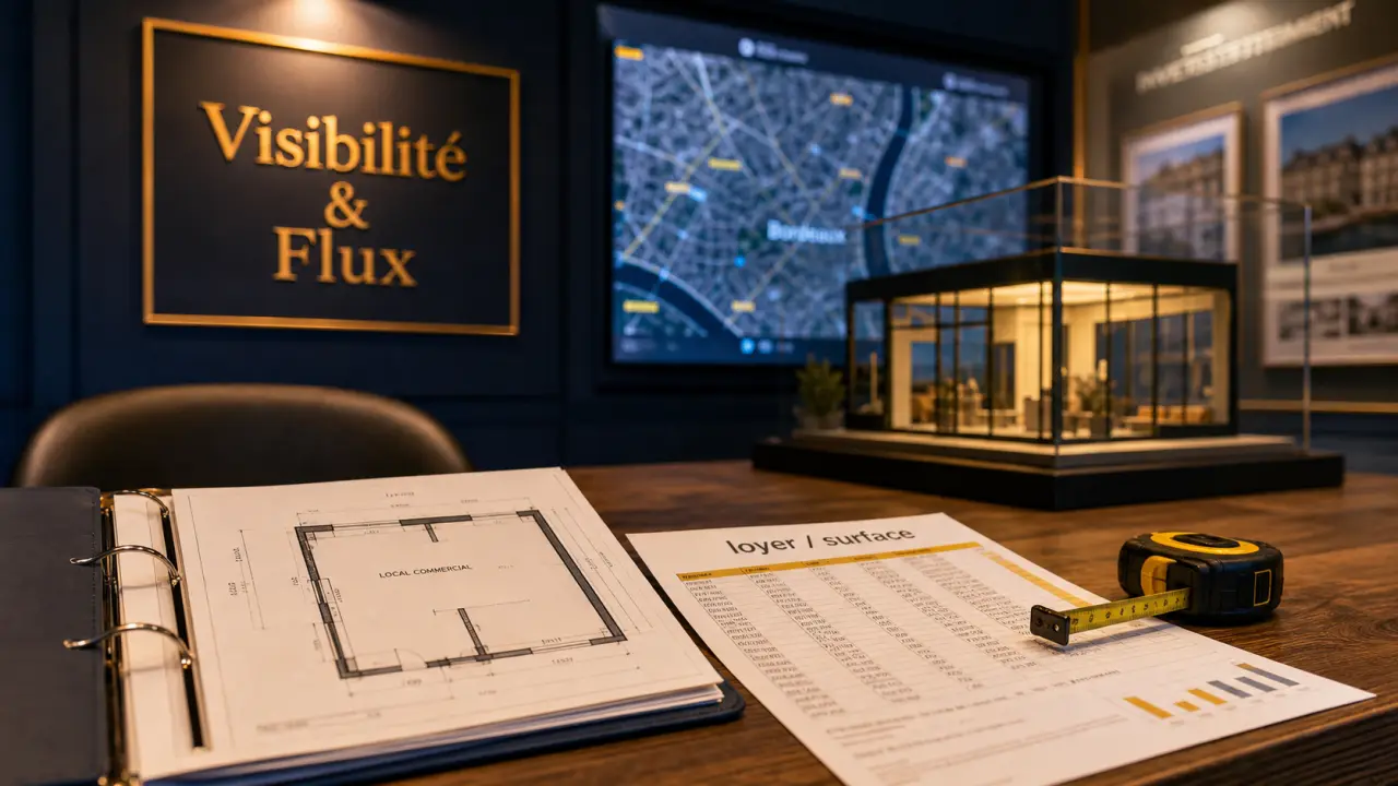 Location local commercial Bordeaux : plan et loyer dans une agence immobilière