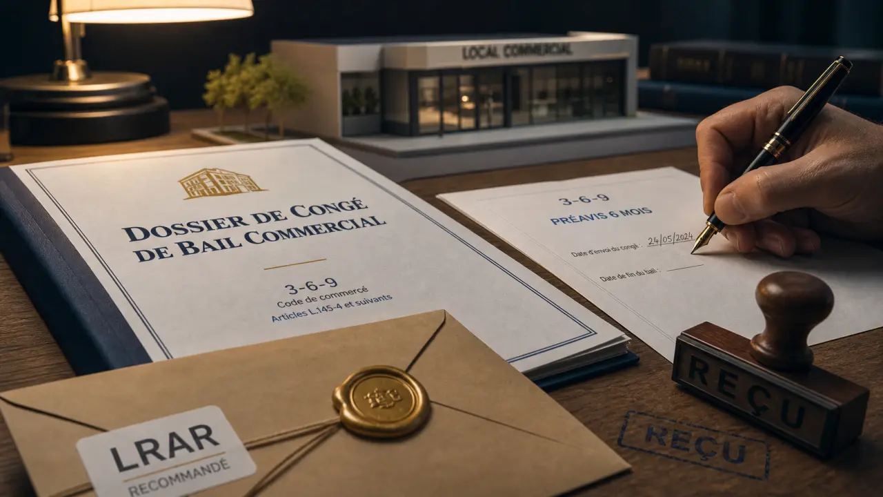 Renon bail commercial : préavis 6 mois, congé et sortie du local