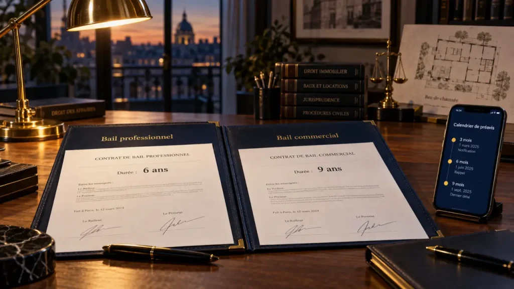 Bail professionnel ou commercial : 6 ans contre 9 ans