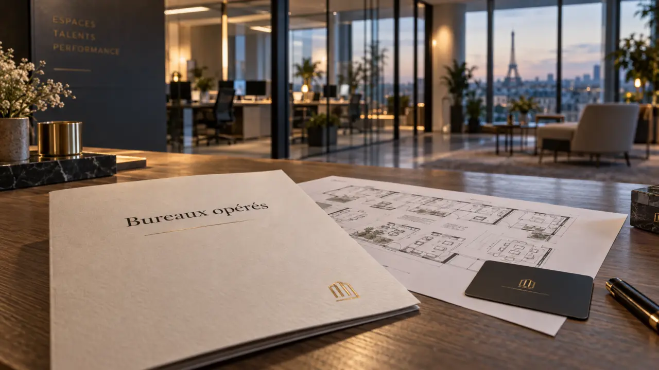 Location bureaux opérés Paris, hall moderne et bureaux