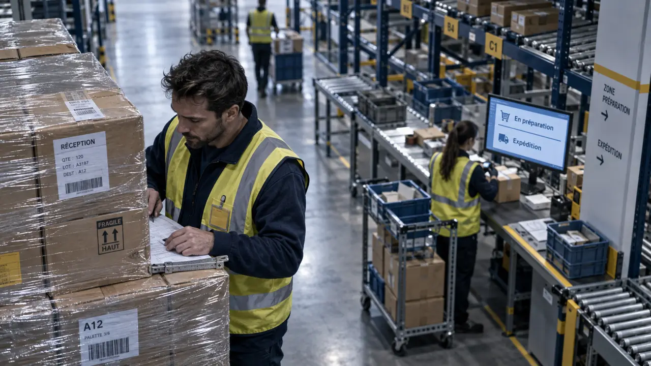 Gestion entrepôt paris : stock visible, expéditions prévisibles, opérateur contrôle WMS