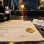 Nantissement fonds de commerce : acte signé et enregistré