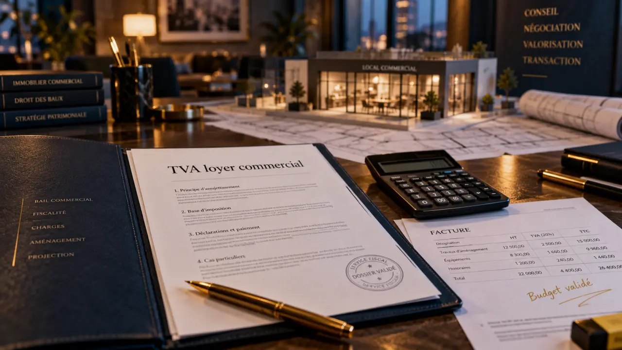 TVA sur loyer commercial : bureau, dossier et calcul TVA